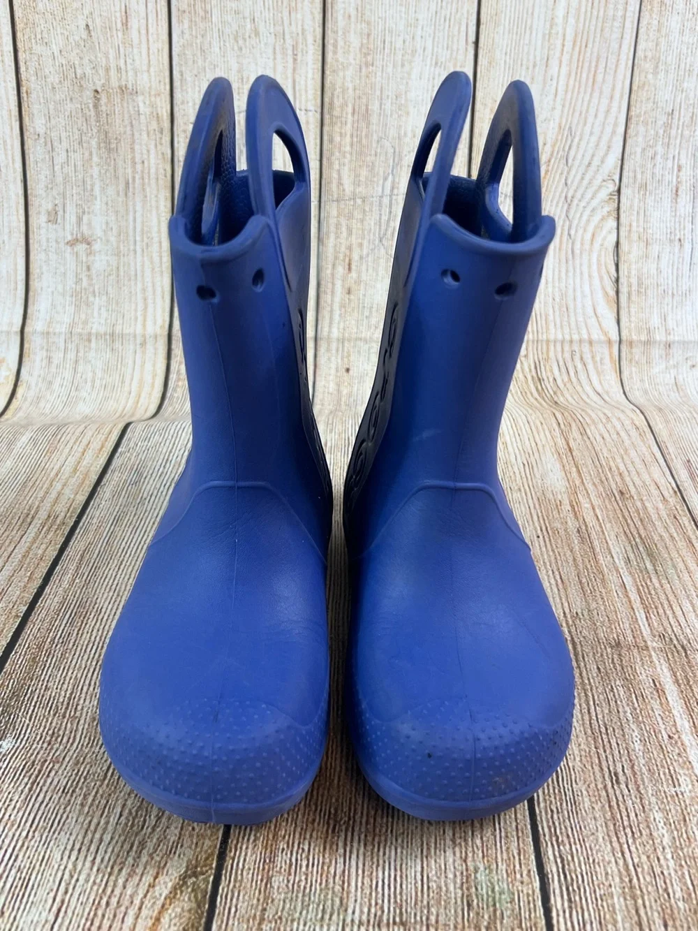 Crocs Handle It Toddler Kids Rain Boots Blue Waterproof Pull On Shoes Size C13